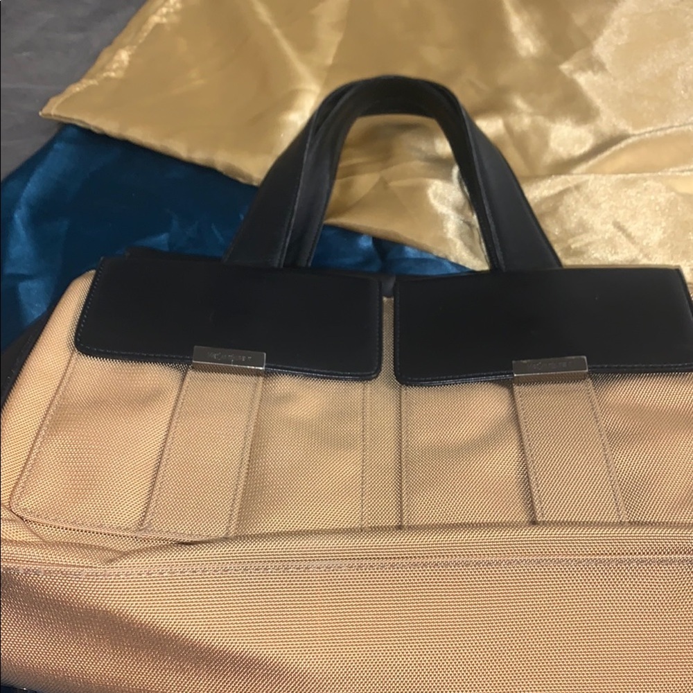 Vintage Yves Saint Laurent Black and Tan Tote Bag GUC YSL - Picture 15 of 16
